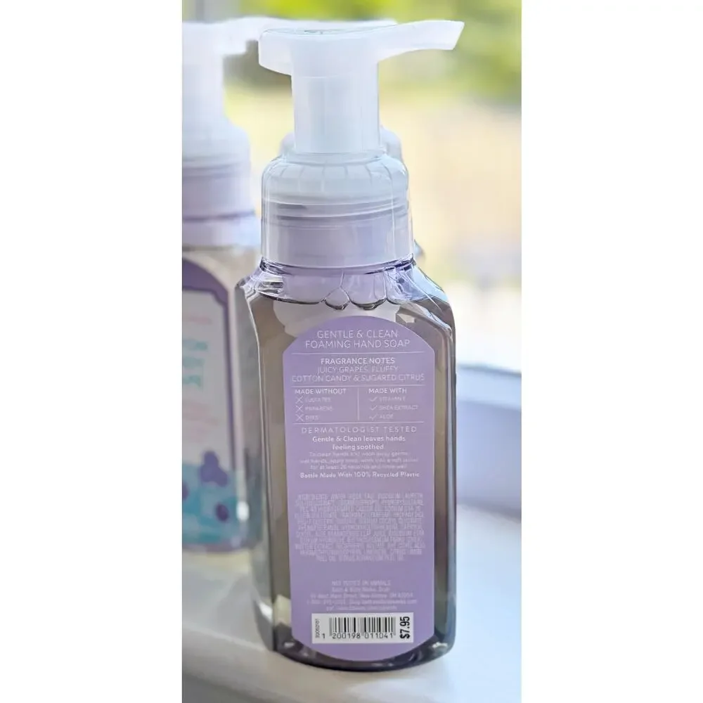Bath & Body Works Cotton Candy Grape 8.75oz Gentle Clean Foaming Hand Soap x4
